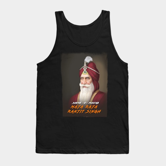 MahaRaja Ranjit Singh Tank Top by George Emmanual Art